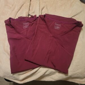 2 NFINITY Women's Burgundy Scrub Top Sizr L